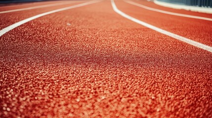 textured athlete running track bein sunlight with copy space - center. Poster.