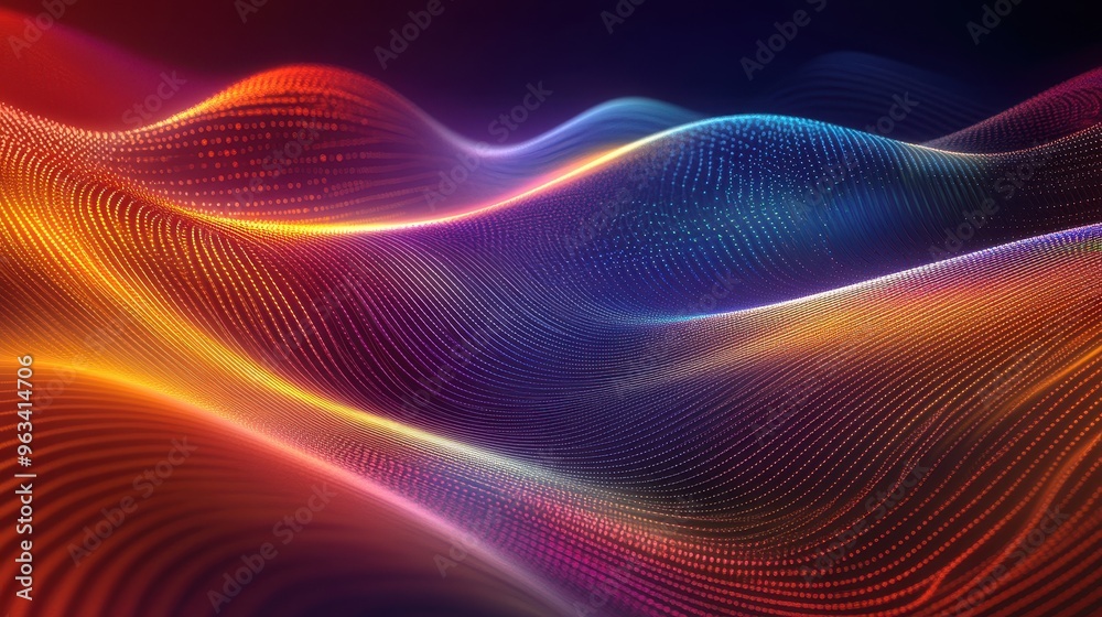 Poster digital network abstract background with seamless data connections of light and color
