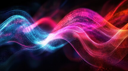 Fototapeta premium Technological Convergence - Abstract Network of Data Connections in Glowing Curves
