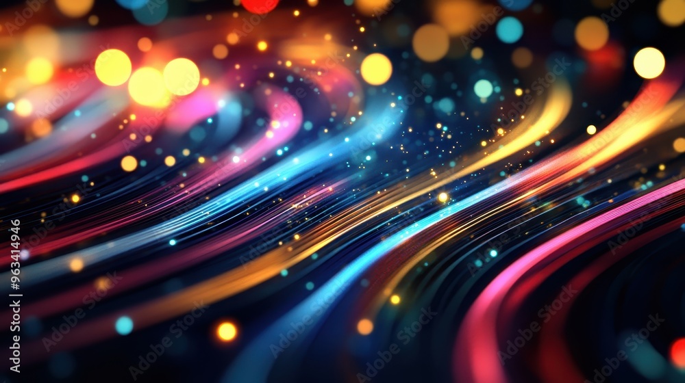 Poster glowing abstract background representing data connections and internet networks