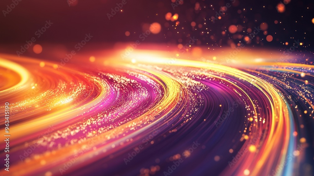 Poster digital flow: dynamic abstract background illustrating data movement and internet speed