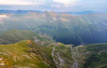 Fagaras Mountain, Romania, in summer, aerial view