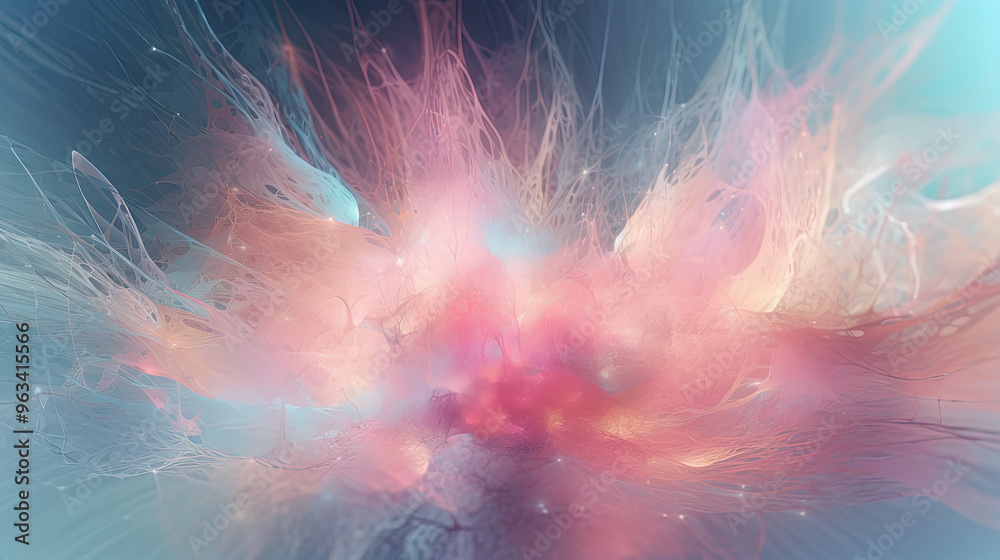 Aufkleber a colorful explosion of paint with a pastel color palette. dynamic and energetic abstract background