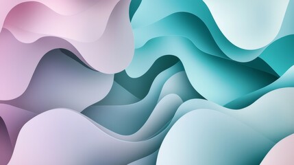 Obraz premium Modern abstract background in pastel colors with flowing shapes is overlapping, creating a stylish gradient, perfect for a website banner or social media post