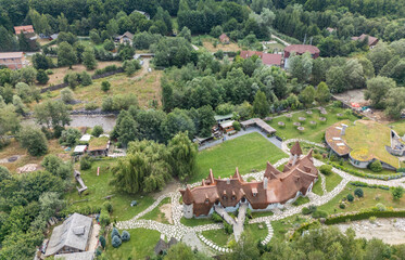 Clay castel in Romania, aerial view