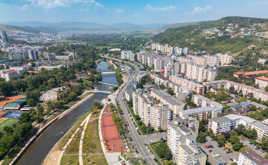 Cluj Napoca city aerial view