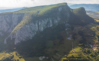 Aerial view of Apuseni Mountains in Romania
