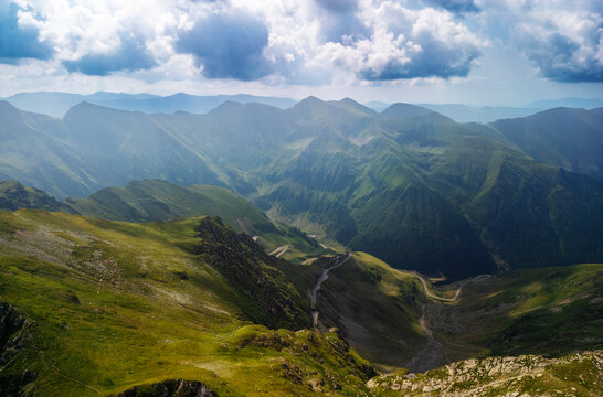 Aerial view of Apuseni Mountains in Romania