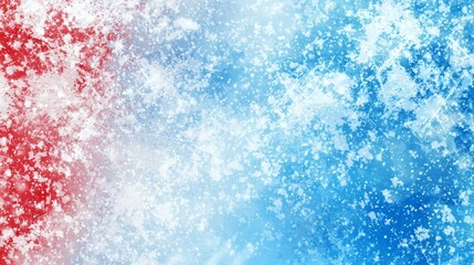 Obraz premium Abstract background featuring a blend of red, white, and blue, with a texture resembling splattered paint or a frozen window, evoking a patriotic american theme