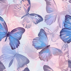 Pastel Butterfly Pattern with Soft Gradient Colors