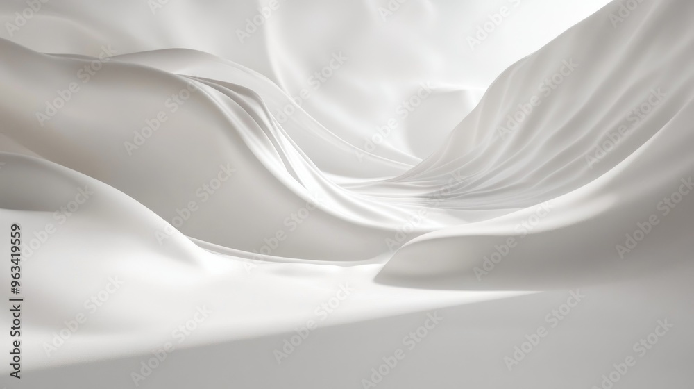 Wall mural abstract white fabric draped in soft waves