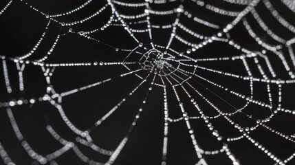 Obraz premium The Intricate Water Droplets Web