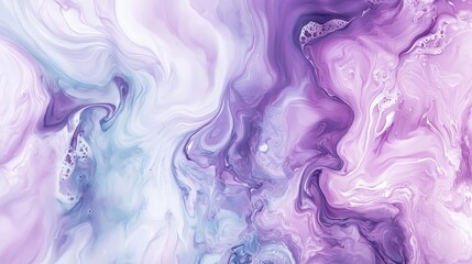 Fototapeta premium +marble art, white and lightblue and purple,realistic liquid motion, organic and fluid,