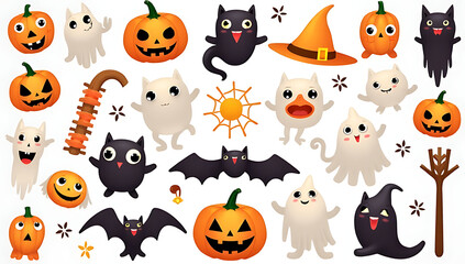 halloween seamless pattern with pumpkins