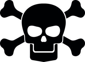 Flat isolated skull and crossbones. Halloween skull illustration vector.