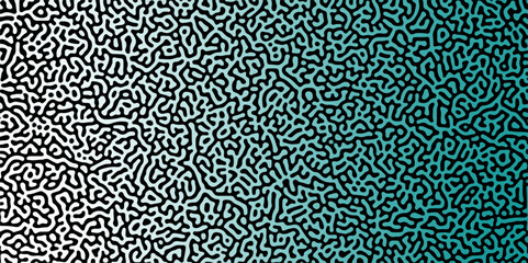 Turing reaction diffusion monochrome seamless pattern with chaotic motion. Abstract Turing organic wallpaper with background. Abstract diffusion pattern with chaotic shapes. Vector illustration