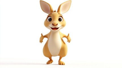 A cheerful cartoon rabbit character with large ears and a friendly expression.
