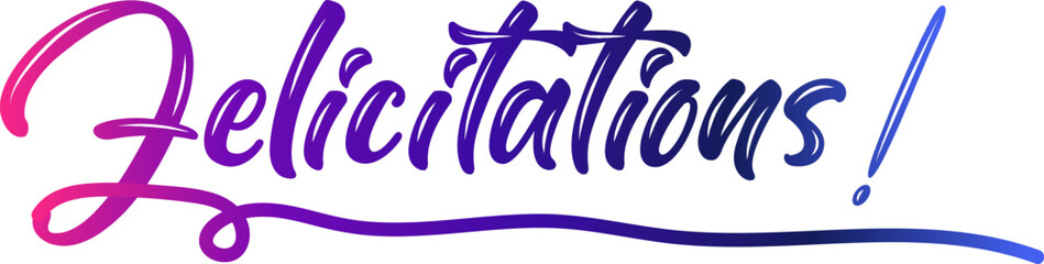 Bannière calligraphique avec dégradé doré FELICITATIONS!, Felicitations! gradient text