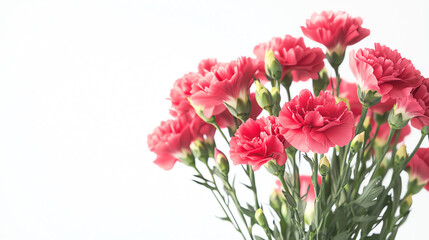 Fototapeta premium A PNG image of a red carnation bouquet with the text Happy Mother s Day, ideal for digital greetings or printed cards