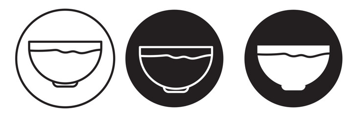 soup bowl meal vector icon set