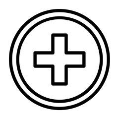 Fototapeta premium Medical Cross Vector Line Icon Design