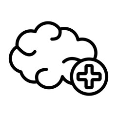 Mental Health (Brain) Vector Line Icon Design