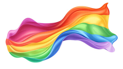 Fototapeta premium Vibrant rainbow wave illustration showcasing fluid movement and colorful elegance, perfect for celebrating diversity and inclusion.