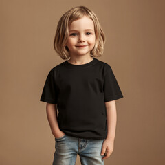 Black T-Shirt Mockup for kids