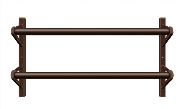 Dark brown metal double-bar rack for gymnastics