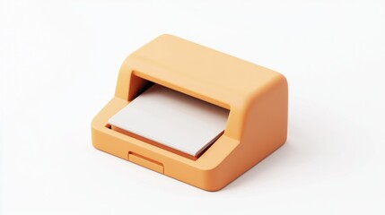 A compact orange printer with a paper slot, designed for printing small photos or documents.