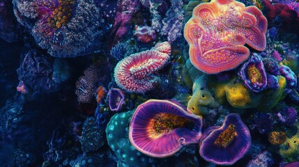 Fototapeta premium Vibrant and Colorful Coral Reef Ecosystem