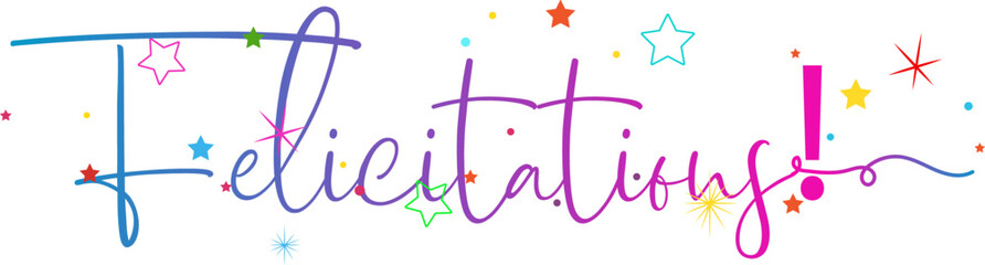 Bannière calligraphique avec dégradé doré FELICITATIONS!, Felicitations! gradient text