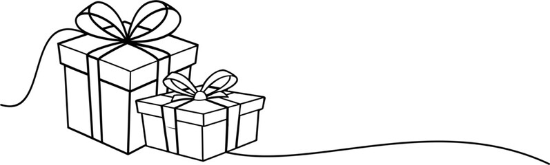 simple gift box lineart