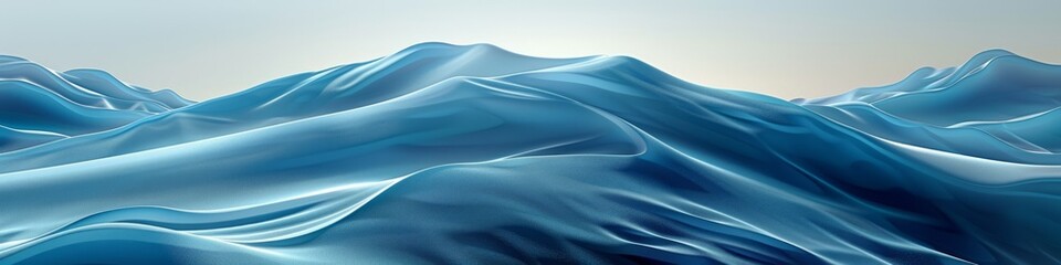 Abstract Blue Waves Pattern