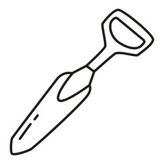 Hand plant shovel icon.Garden trowel icon for web.Outline vector illustration.Isolated on white background.