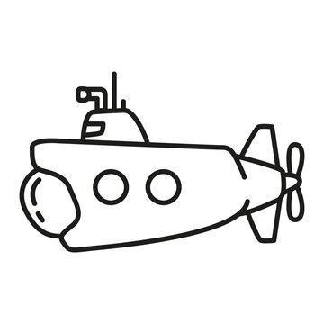 recommend clip art: Underwater boat.Submarine undersea.Submarine under water.Outline vector illustration.Isolated on white background.