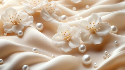 Obraz premium Elegant background featuring a soft ivory with delicate pearl accents