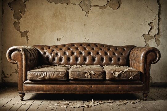 very old ripped couch