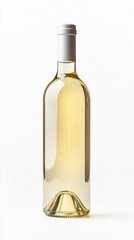 Fototapeta premium Photo of a white wine bottle isolated on a white background