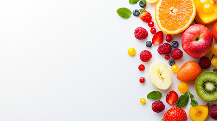 vegetables on a board on white background 