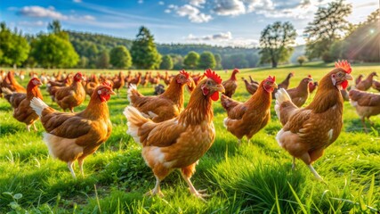 free range chicken on an organic farm