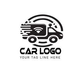 Car minimal black and white logo