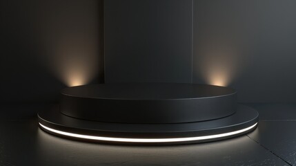 Modern, illuminated pedestal, likely used for product display or as a decorative piece