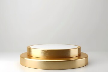 Podium for golden trophy cup.