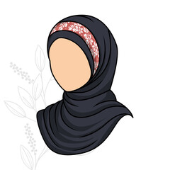 Muslim women hijab  template for graphic resources. Vector eps 10