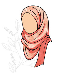 Muslim women hijab  template for graphic resources. Vector eps 10