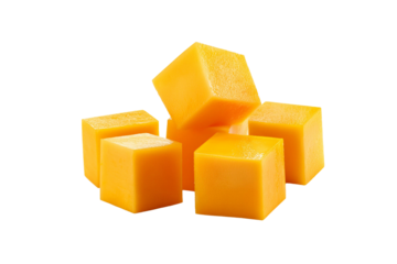 Mango Cubes Cut out With Full Depth of Field