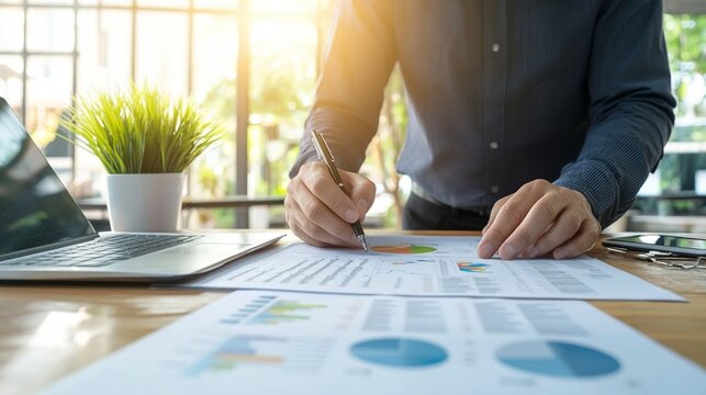 Close-up of a business plan with competitor analysis and market trends