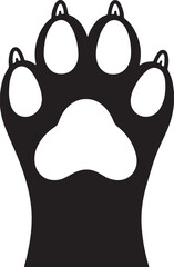 Dog paw symbol silhouette vector art illustration.