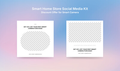 Smart Home Device Social Media Post Kit, Instagram Marketing Templates for Smart Home Products